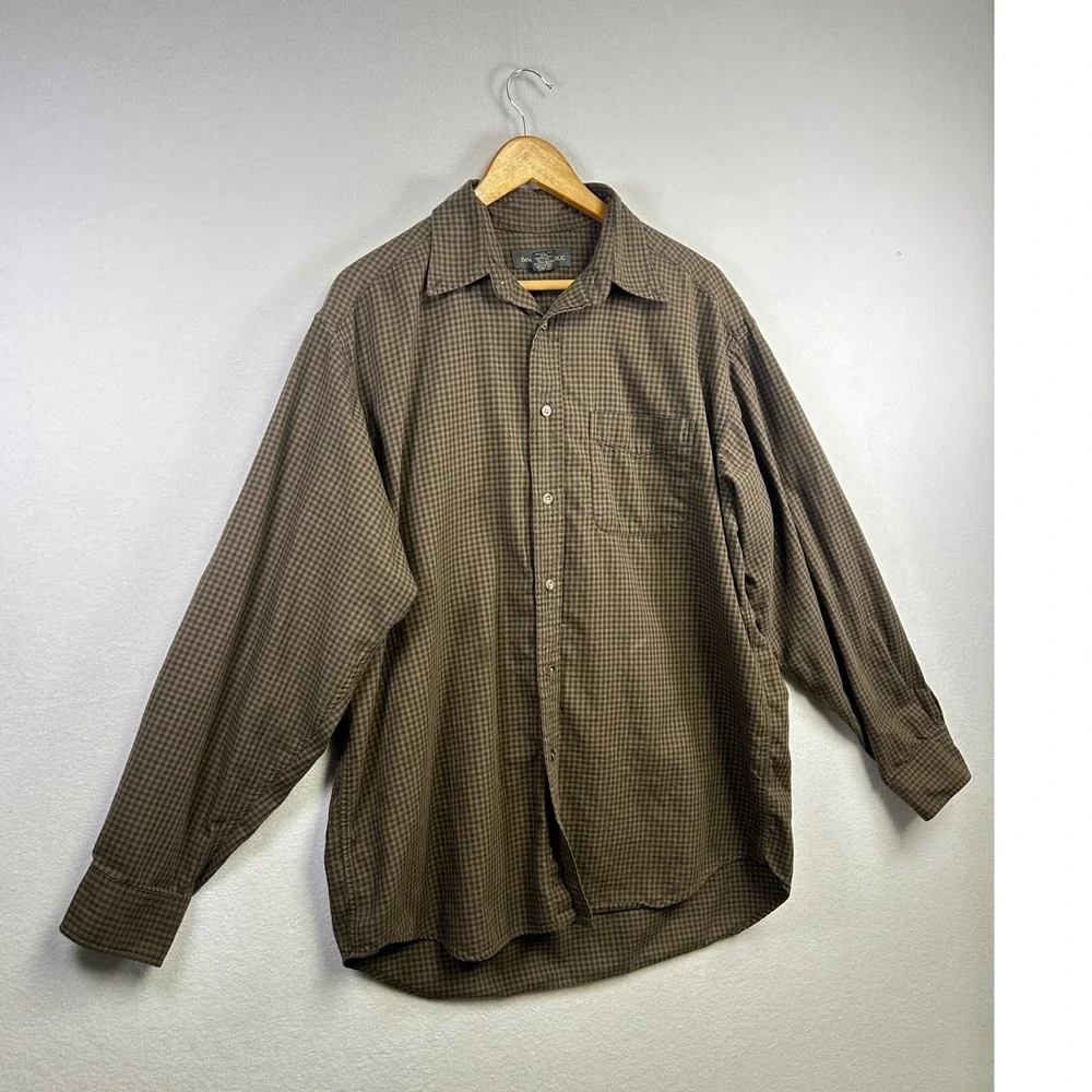 Banana Republic‎ Mens Plaid Button Down Long Sleeve Shirt Size L